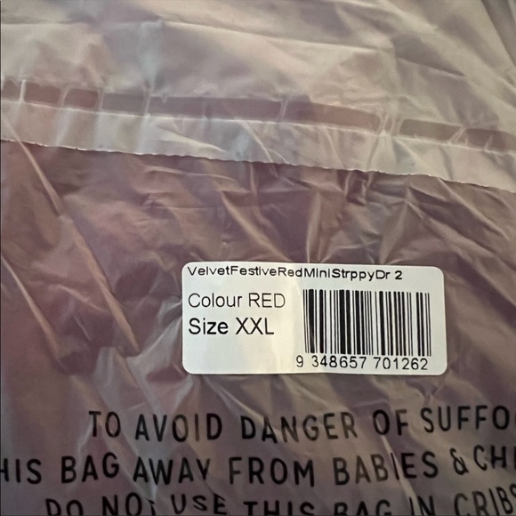 VELVET FESTIVE RED MINI STRAPPY DRESS 2.0 SIZE XXL NWT BLACKMILK BM - Picture 2 of 2